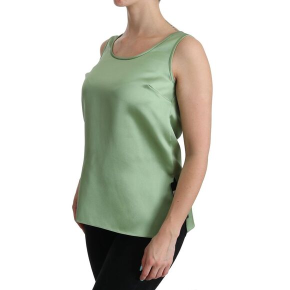 Dolce & Gabbana Dolce Gabbana Tank Top Relaxed Fit Women Green Tops & T-Shirts - Picture 3 of 6